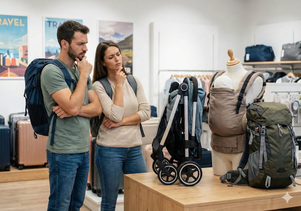 Baby Carrier vs Stroller for Travel